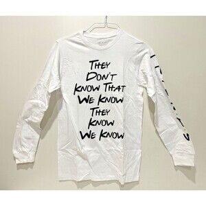 Friends "they don't know"  unisex size S  long sleeve T-shirt white cotton